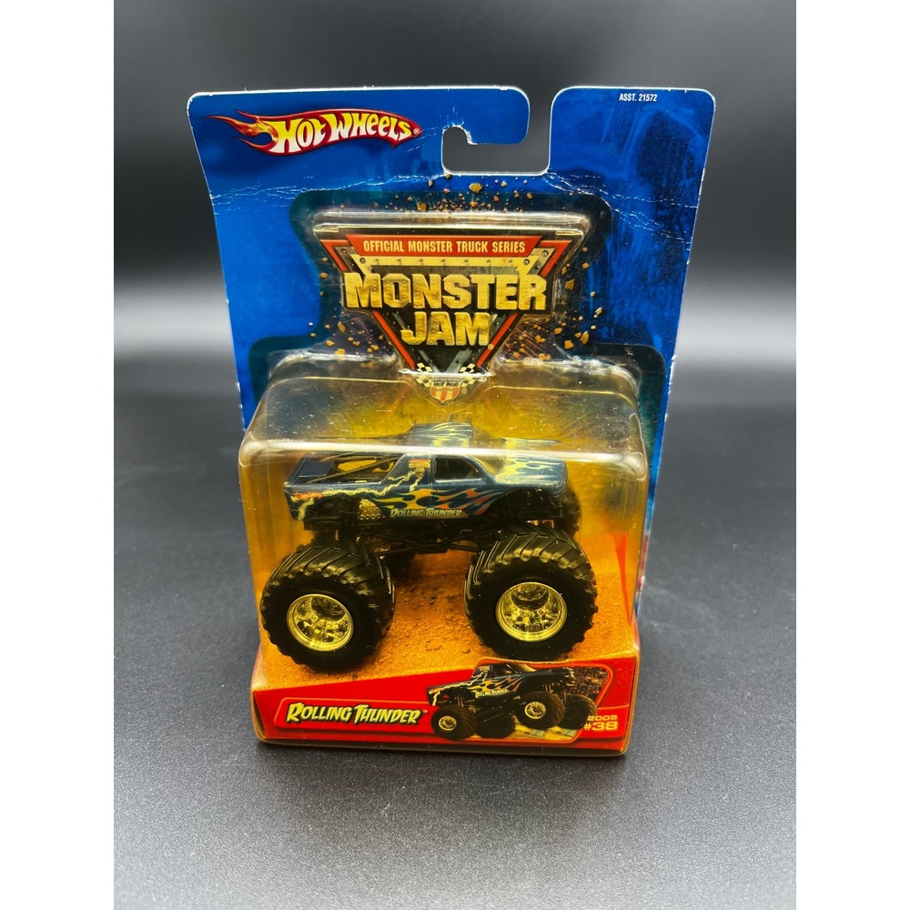 Hot Wheels Monster Jam Rolling Thunder 2005 Official Series #38 Blue 1:64 Scale